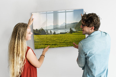 Dry erase magnetic board Mountains field