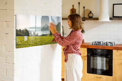 Dry erase magnetic board Mountains field
