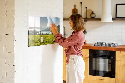 Dry erase magnetic board Mountains field