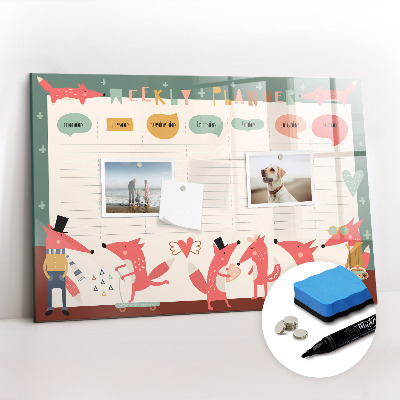 Magnetic dry erase board Weekly planner for children