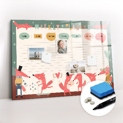 Magnetic dry erase board Weekly planner for children