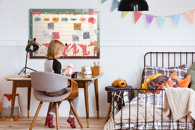Magnetic dry erase board Weekly planner for children