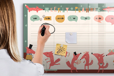 Magnetic dry erase board Weekly planner for children