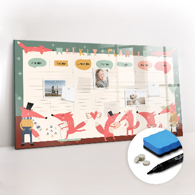 Magnetic dry erase board Weekly planner for children