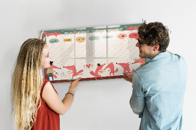 Magnetic dry erase board Weekly planner for children