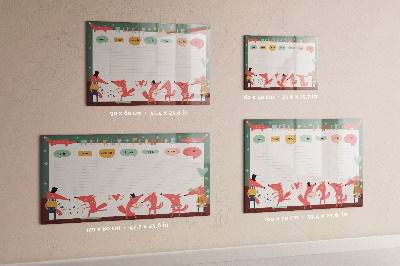 Magnetic dry erase board Weekly planner for children