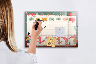 Magnetic dry erase board Weekly planner for children