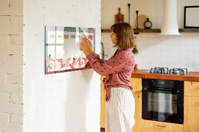 Magnetic dry erase board Weekly planner for children