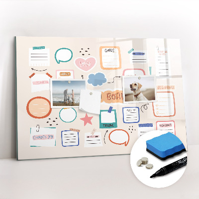 Dry erase magnetic board Colorful vision board