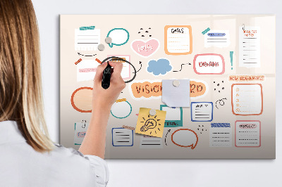 Dry erase magnetic board Colorful vision board