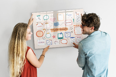 Dry erase magnetic board Colorful vision board