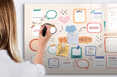Dry erase magnetic board Colorful vision board