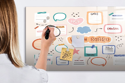 Dry erase magnetic board Colorful vision board