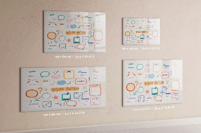 Dry erase magnetic board Colorful vision board