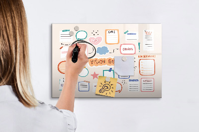 Dry erase magnetic board Colorful vision board