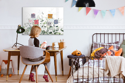 Magnetic dry erase board Plants leaves