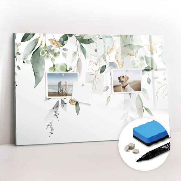 Dry erase magnetic board Leaves nature plants