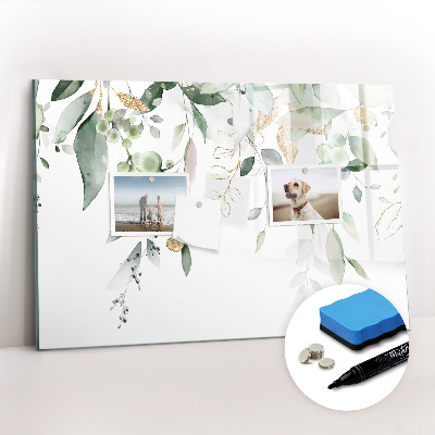 Dry erase magnetic board Leaves nature plants