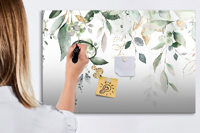 Dry erase magnetic board Leaves nature plants