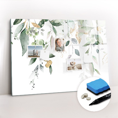 Dry erase magnetic board Leaves nature plants