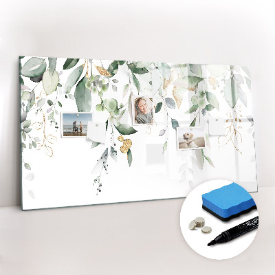 Dry erase magnetic board Leaves nature plants