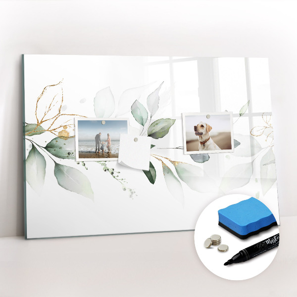 Magnetic dry erase board Abstract leaves
