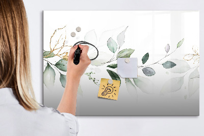 Magnetic dry erase board Abstract leaves