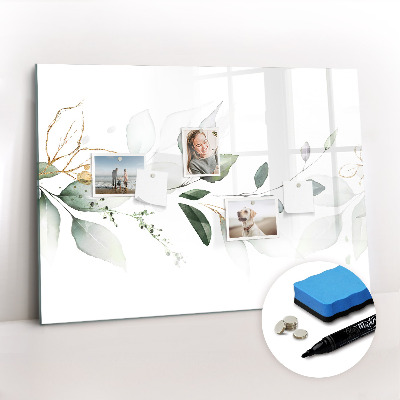 Magnetic dry erase board Abstract leaves
