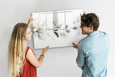 Magnetic dry erase board Abstract leaves