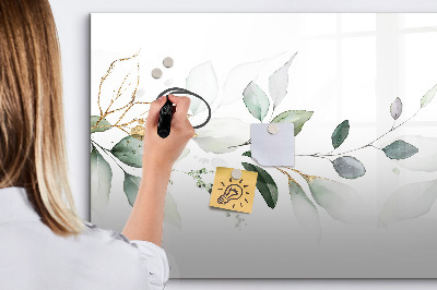 Magnetic dry erase board Abstract leaves