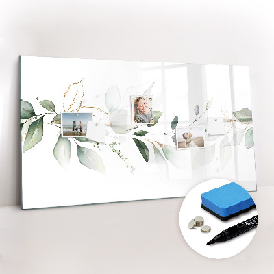 Magnetic dry erase board Abstract leaves
