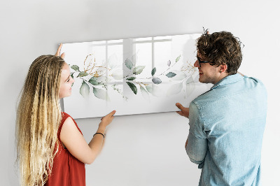 Magnetic dry erase board Abstract leaves