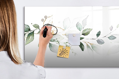 Magnetic dry erase board Abstract leaves