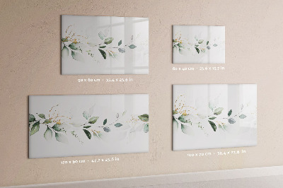 Magnetic dry erase board Abstract leaves
