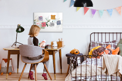 Magnetic dry erase board Abstract leaves