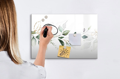 Magnetic dry erase board Abstract leaves