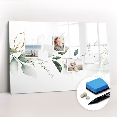 Magnetic dry erase board Abstract leaves