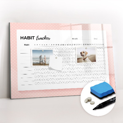Magnetic dry erase board Habit tracking