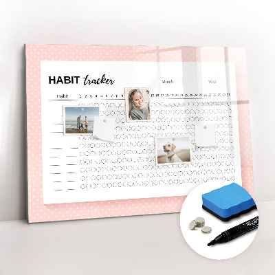 Magnetic dry erase board Habit tracking