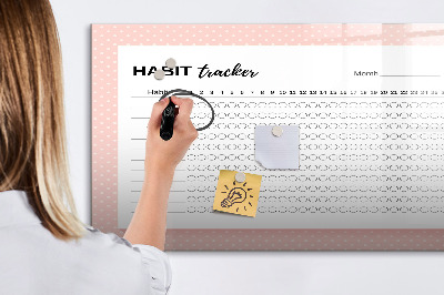 Magnetic dry erase board Habit tracking