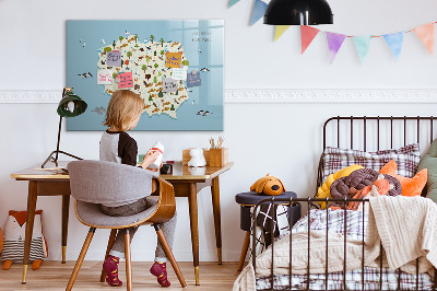 Magnetic dry erase board Polish animal map