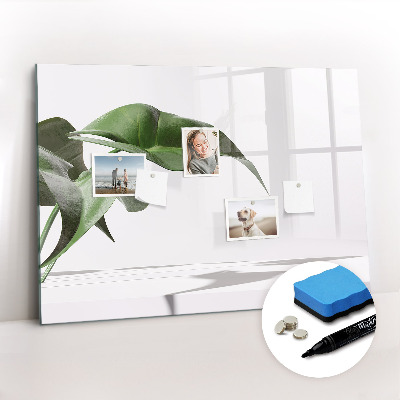 Dry erase magnetic board Abstract leaves