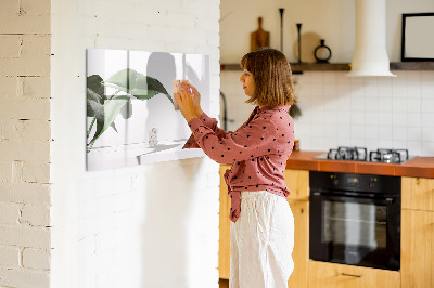 Dry erase magnetic board Abstract leaves
