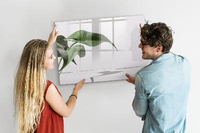 Dry erase magnetic board Abstract leaves