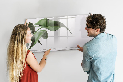 Dry erase magnetic board Abstract leaves
