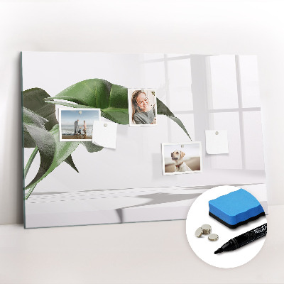 Dry erase magnetic board Abstract leaves