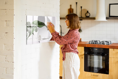Dry erase magnetic board Abstract leaves