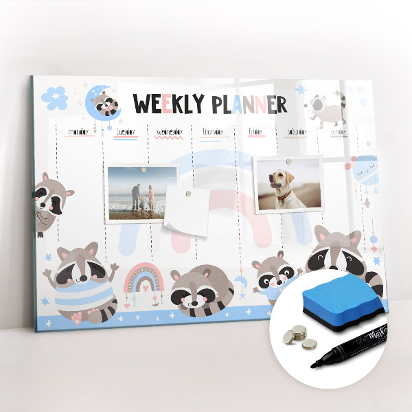Magnetic dry erase board Weekly planner for children