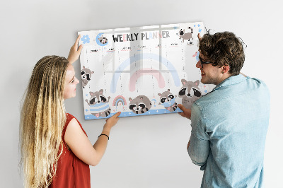 Magnetic dry erase board Weekly planner for children