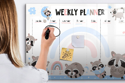 Magnetic dry erase board Weekly planner for children